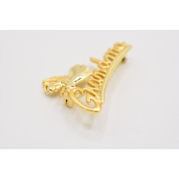 Danecraft Vintage Grandma Pin Brooch Angel Brushed Gold Signed 1980s Bin1 - Picture 9 of 12